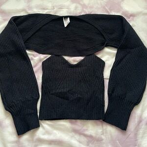 Shein Sweater Material Tube Top and Bolero